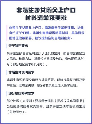 贵州非婚生育上户口做亲子鉴定需要什么手续？